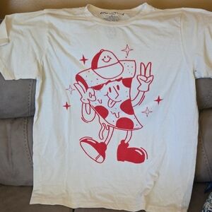 Chemistry Tee with Red Pizza Design Size Large